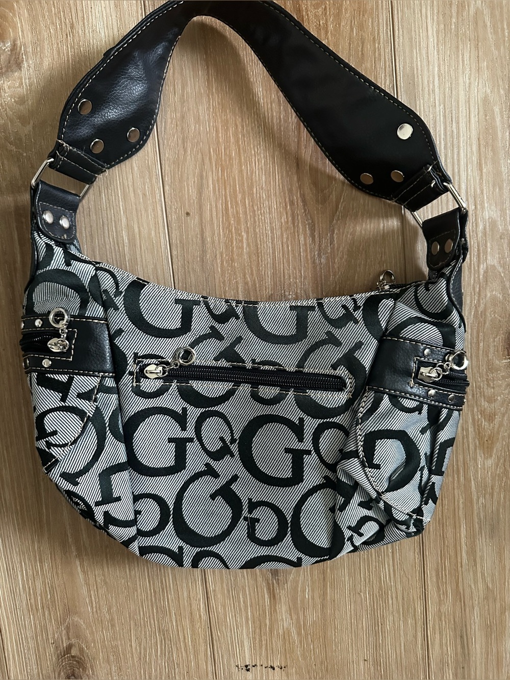 Vintage Guess Monogram Hobo Purse Y2K - Picture 2 of 8